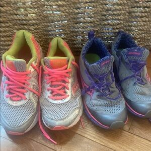 Saucony Kids' Gray and Pink Running Shoes